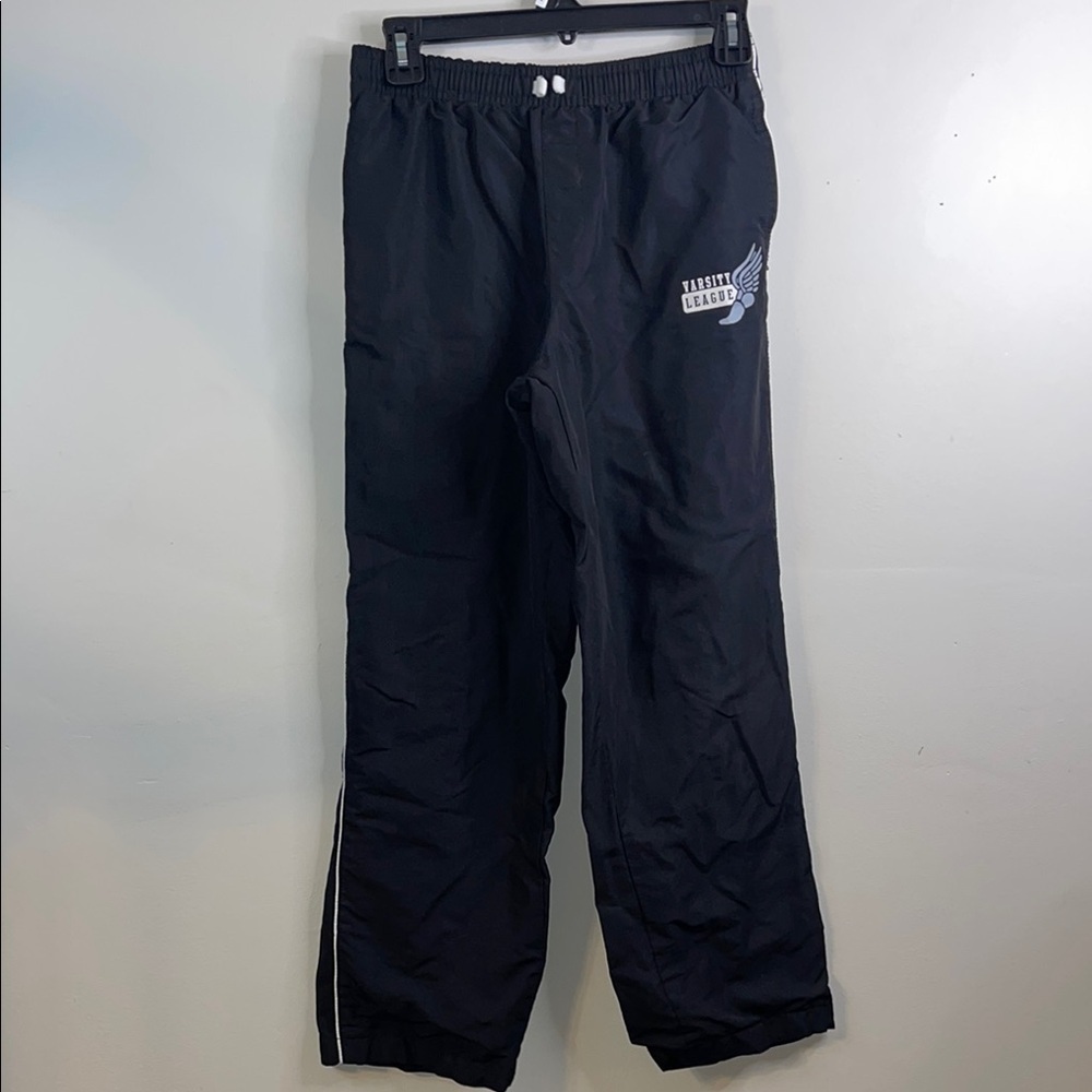 🏷️ Childrens Place Black Sweatpants with White Piping cotton lined #35